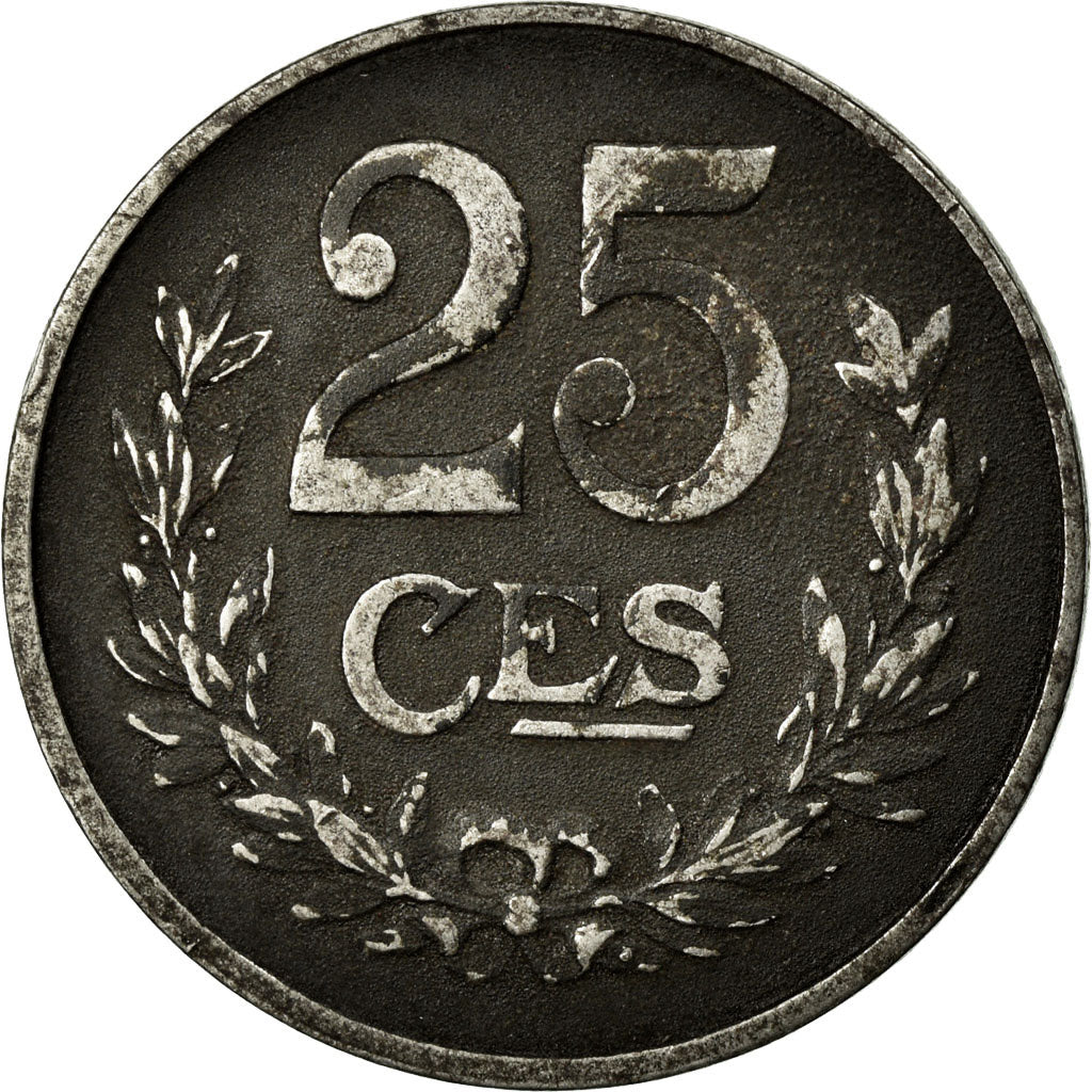 Coin, Luxembourg, Charlotte, 25 Centimes, 1919, VF(20-25), Iron, KM:32