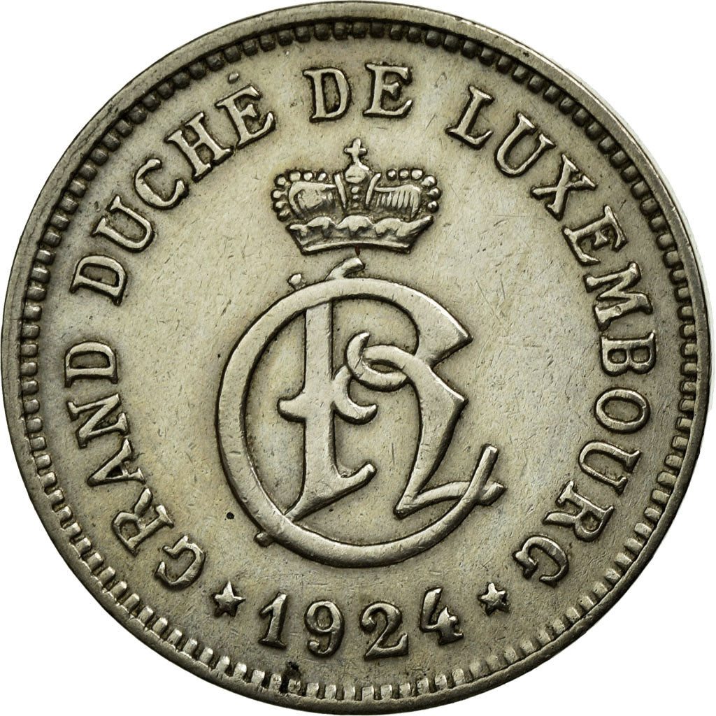 Coin, Luxembourg, Charlotte, 10 Centimes, 1924, AU(55-58), Copper-nickel, KM:34