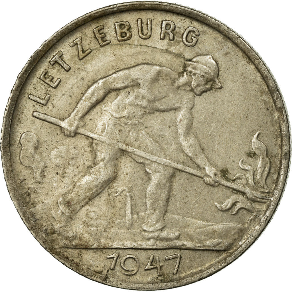 Coin, Luxembourg, Charlotte, Franc, 1947, VF(30-35), Copper-nickel, KM:46.1