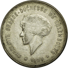 Coin, Luxembourg, Charlotte, 5 Francs, 1929, EF(40-45), Silver, KM:38