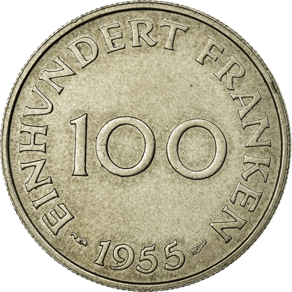 Monnaie, SAARLAND, 100 Franken, 1955, Paris, TTB, Copper-nickel, KM:4