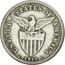 Coin, Philippines, 20 Centavos, 1911, VF(20-25), Silver, KM:170