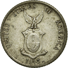 Moeda, Filipinas, 20 Centavos, 1945, EF(40-45), Prata, KM:182
