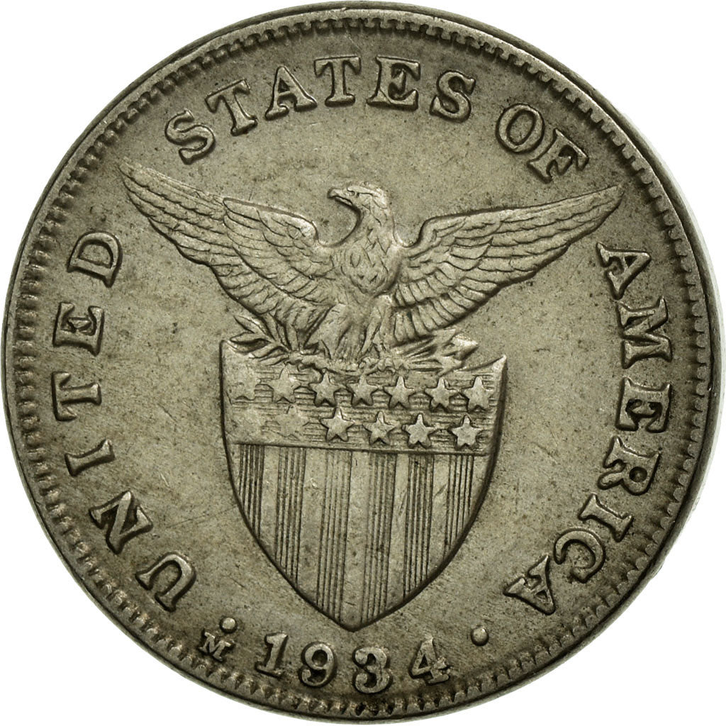 Coin, Philippines, 5 Centavos, 1934, EF(40-45), Copper-nickel, KM:175