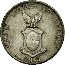 Coin, Philippines, 10 Centavos, 1945, EF(40-45), Silver, KM:181