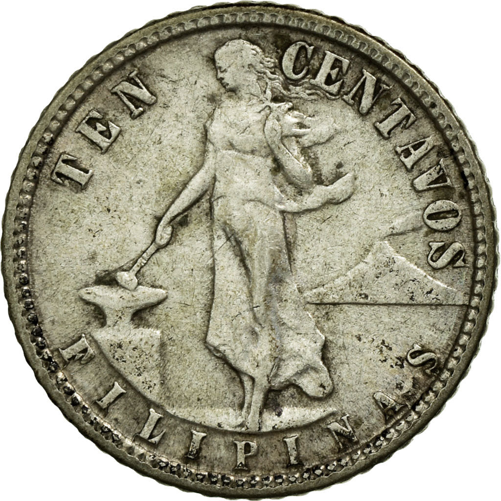 Coin, Philippines, 10 Centavos, 1945, EF(40-45), Silver, KM:181