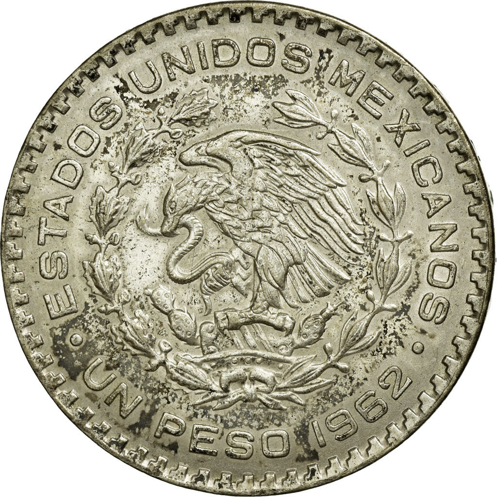 Coin, Mexico, Peso, 1962, Mexico City, VF(30-35), Silver, KM:459