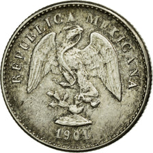 Moneda, México, 5 Centavos, 1901, Culiacan, MBC, Plata, KM:400