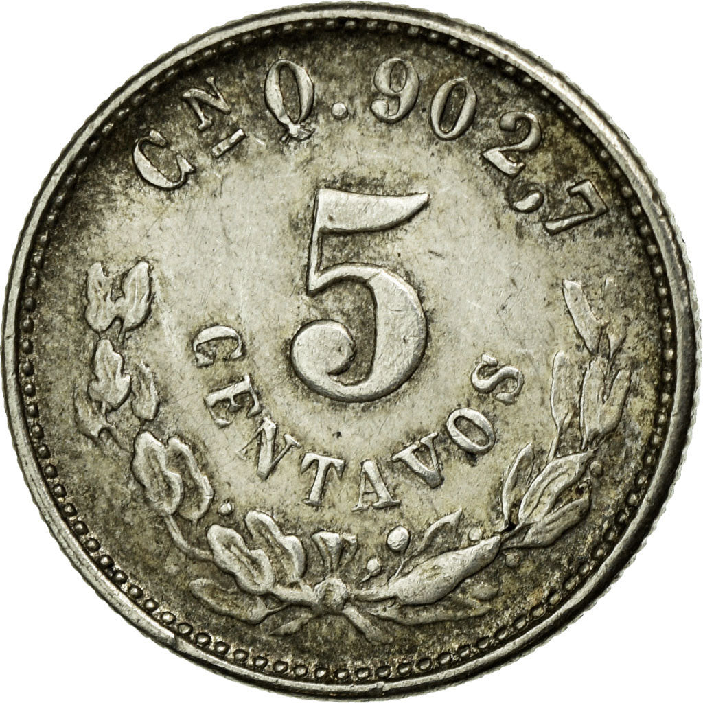 Moneda, México, 5 Centavos, 1901, Culiacan, MBC, Plata, KM:400