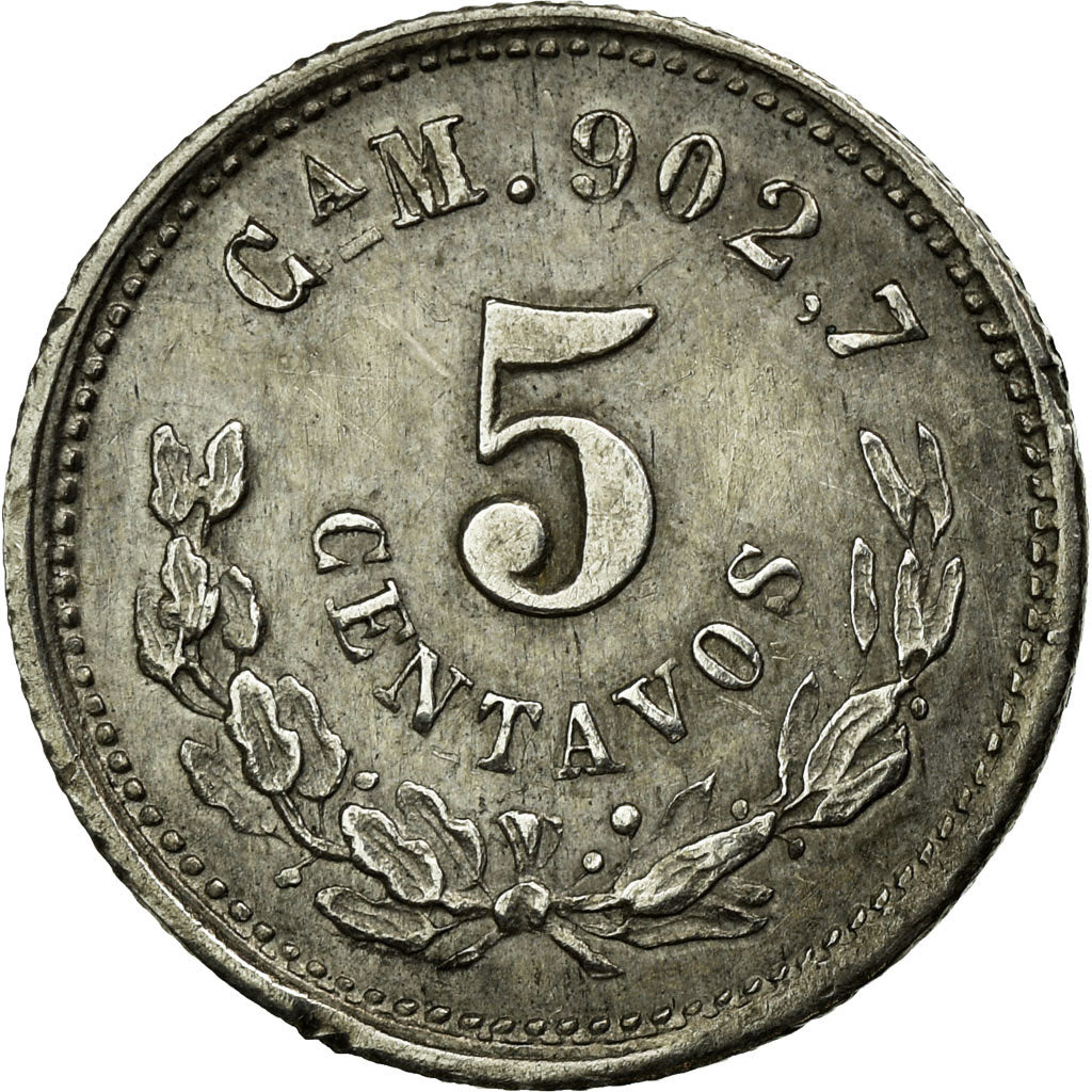 Coin, Mexico, 5 Centavos, 1889, Chihuahua, EF(40-45), Silver, KM:398.1