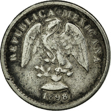 Moneda, México, 5 Centavos, 1898, Zacatecas, MBC, Plata, KM:400.3