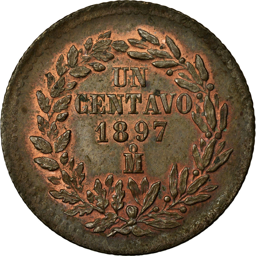 Moneda, México, Centavo, 1897, Mexico City, MBC, Cobre, KM:391.6