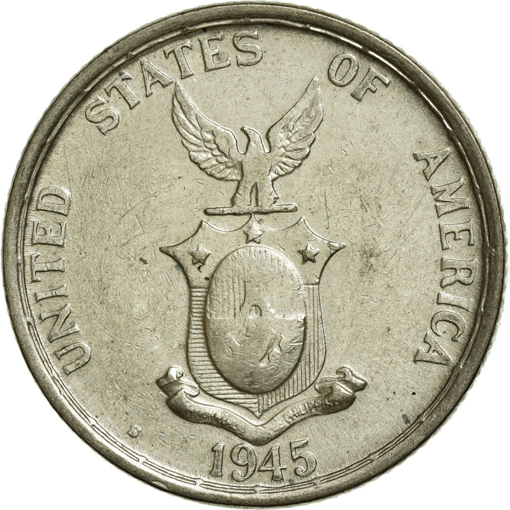 Coin, Philippines, 50 Centavos, 1945, EF(40-45), Silver, KM:183