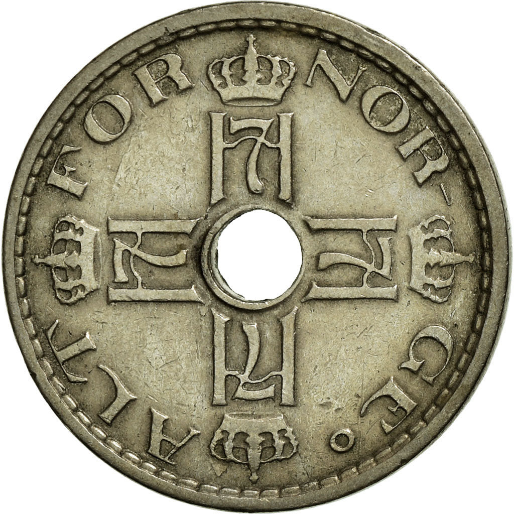 Coin, Norway, Haakon VII, 50 Öre, 1927, EF(40-45), Copper-nickel, KM:386