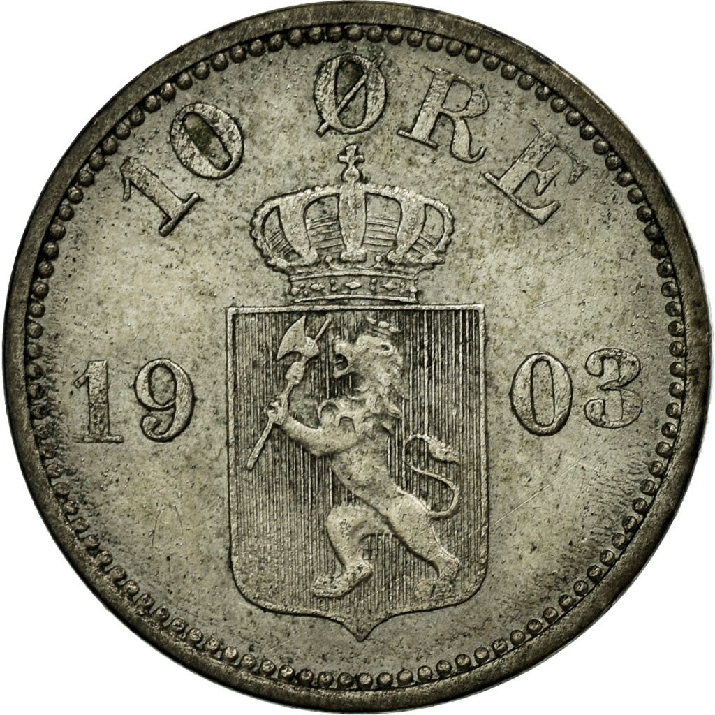 Monnaie, Norvège, 10 Öre, 1903, TTB, Argent, KM:350