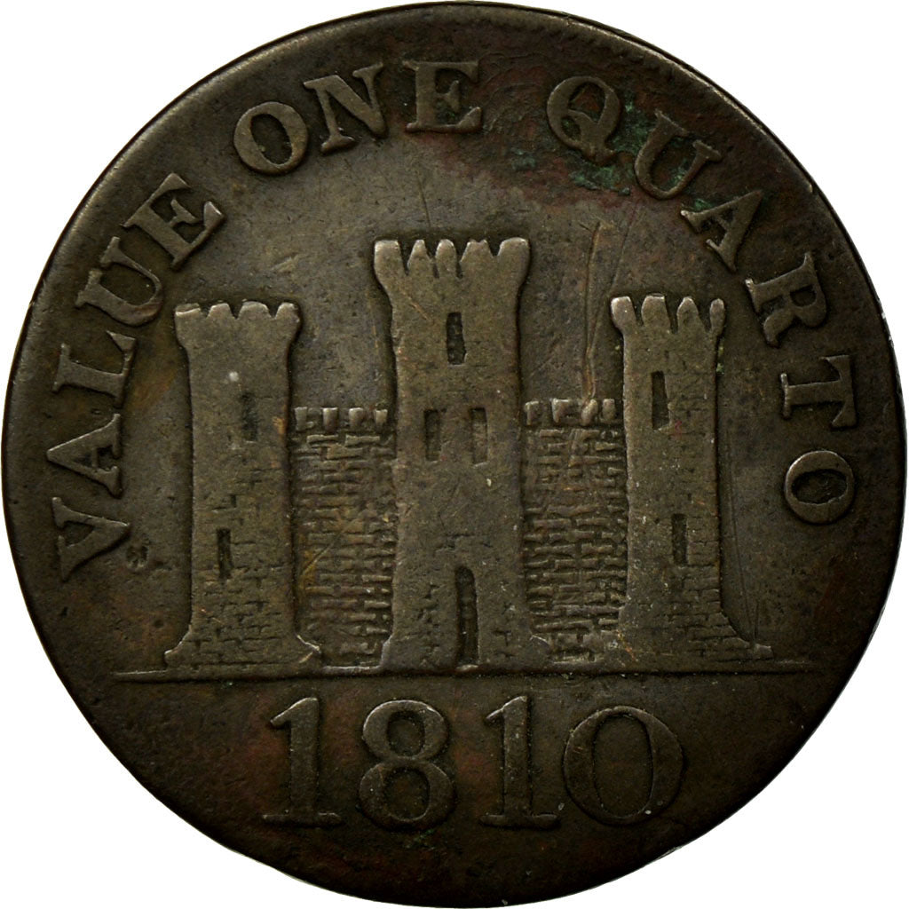 Coin, Gibraltar, Quarto, 1810, VF(30-35), Copper, KM:Tn3.1