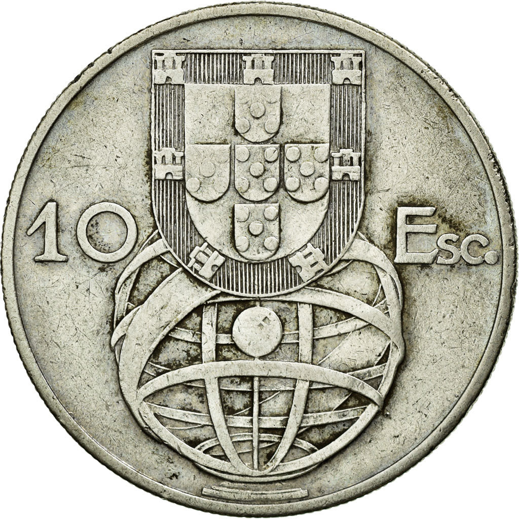 Coin, Portugal, 10 Escudos, 1954, VF(30-35), Silver, KM:586
