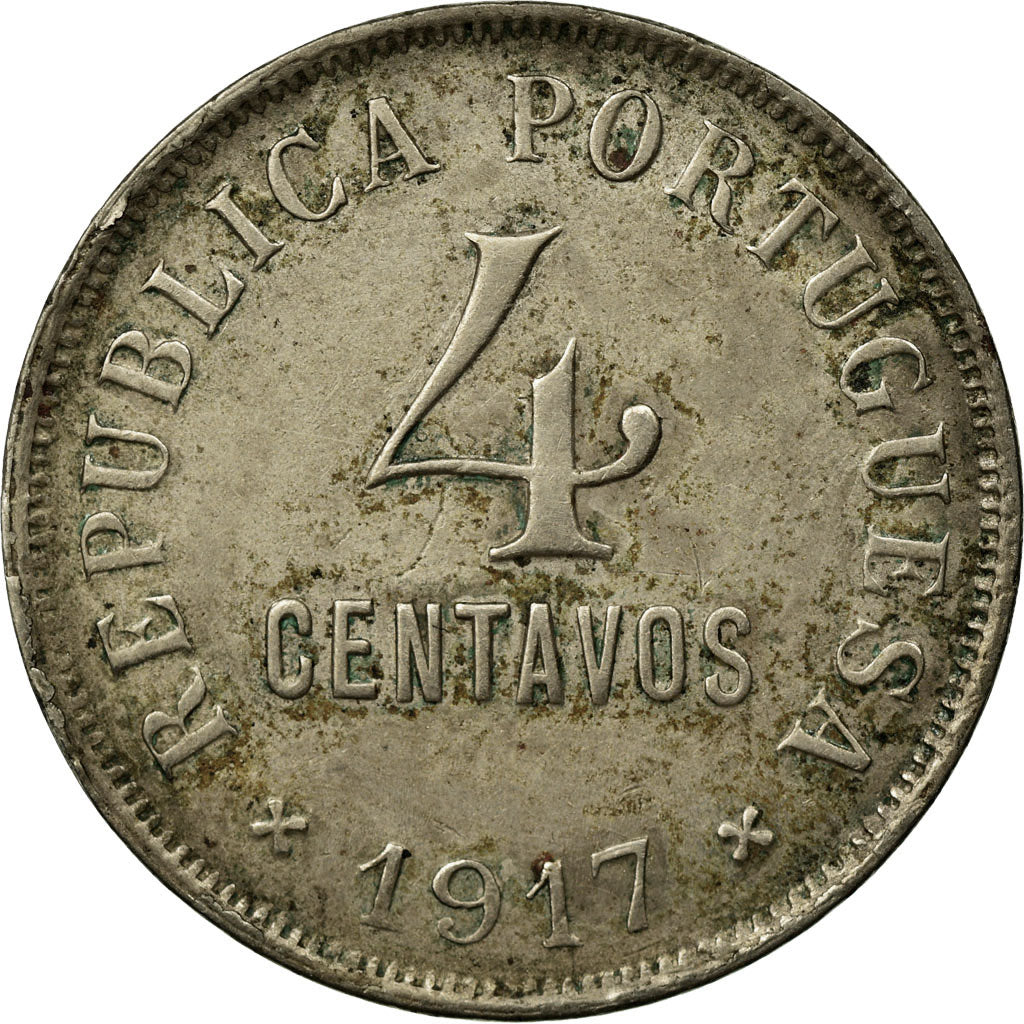 Coin, Portugal, 4 Centavos, 1917, VF(20-25), Copper-nickel, KM:566