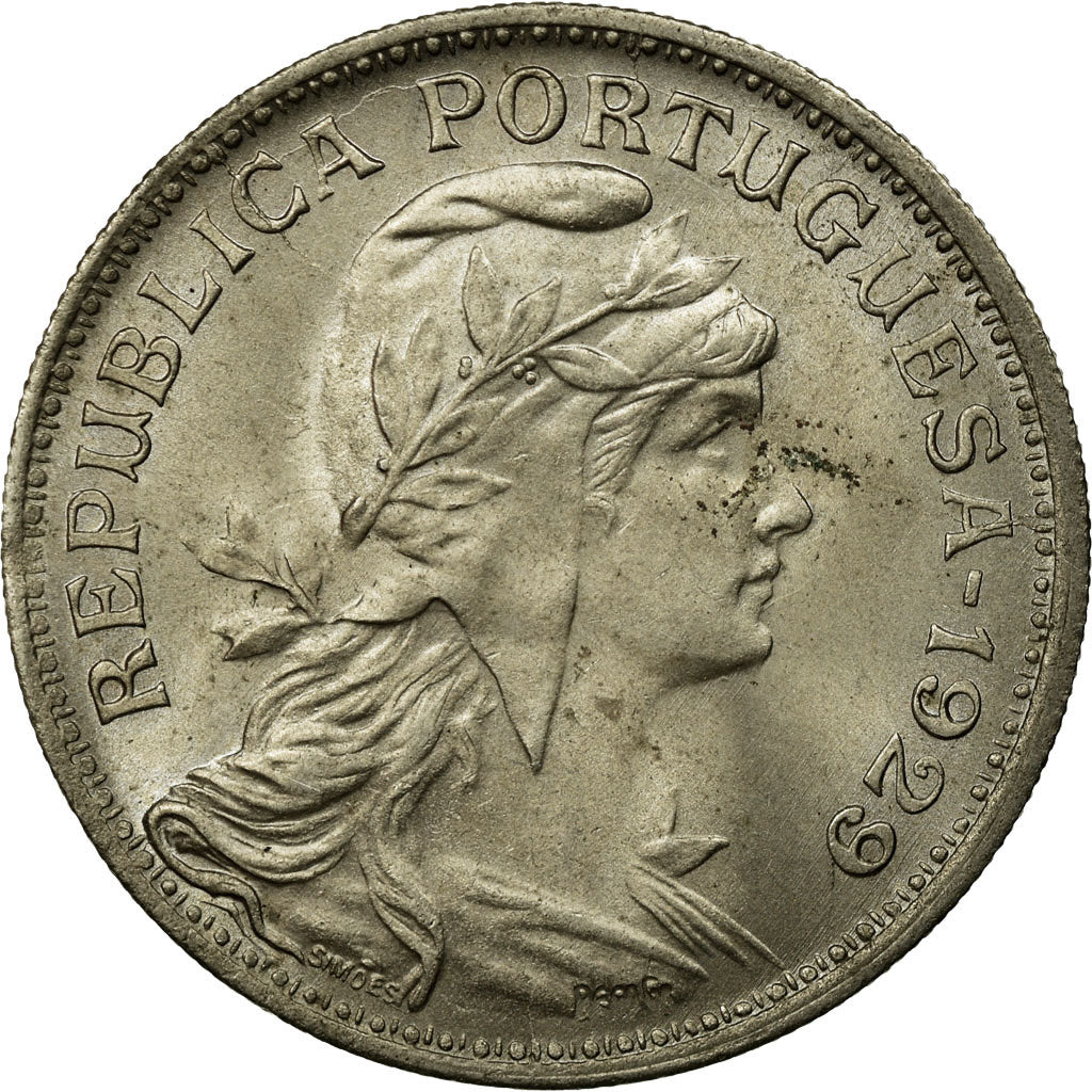 Coin, Portugal, 50 Centavos, 1929, EF(40-45), Copper-nickel, KM:577