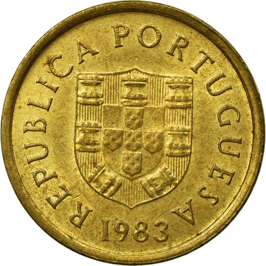 Moeda, Portugal, Escudo, 1983, VF(30-35), Níquel-Latão, KM:614