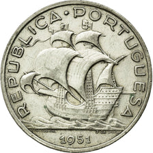 Coin, Portugal, 5 Escudos, 1951, EF(40-45), Silver, KM:581
