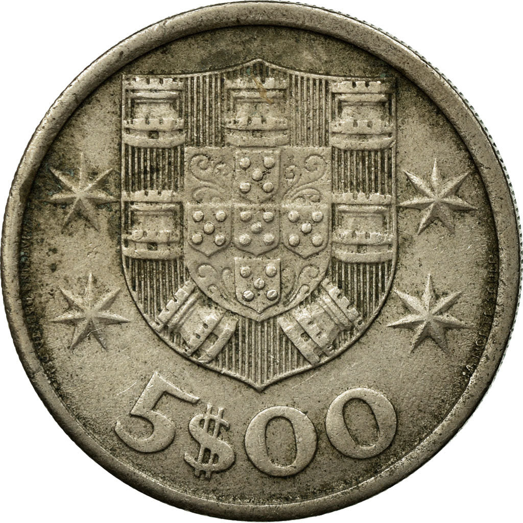 Coin, Portugal, 5 Escudos, 1965, VF(30-35), Copper-nickel, KM:591