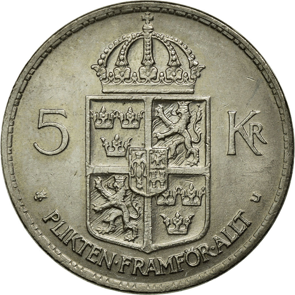 Moeda, Suécia, Gustaf VI, 5 Kronor, 1972, EF(40-45), Níquel Revestido a