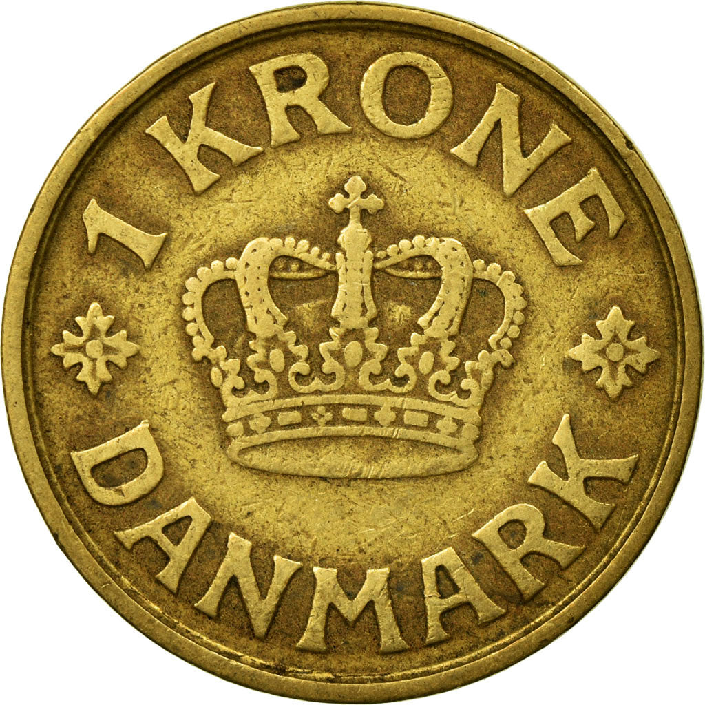 Munten, Denemarken, Christian X, Krone, 1925, Copenhagen, FR+, Aluminum-Bronze