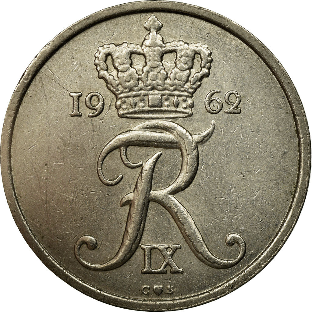 Munten, Denemarken, Frederik IX, 25 Öre, 1962, Copenhagen, ZF, Copper-nickel