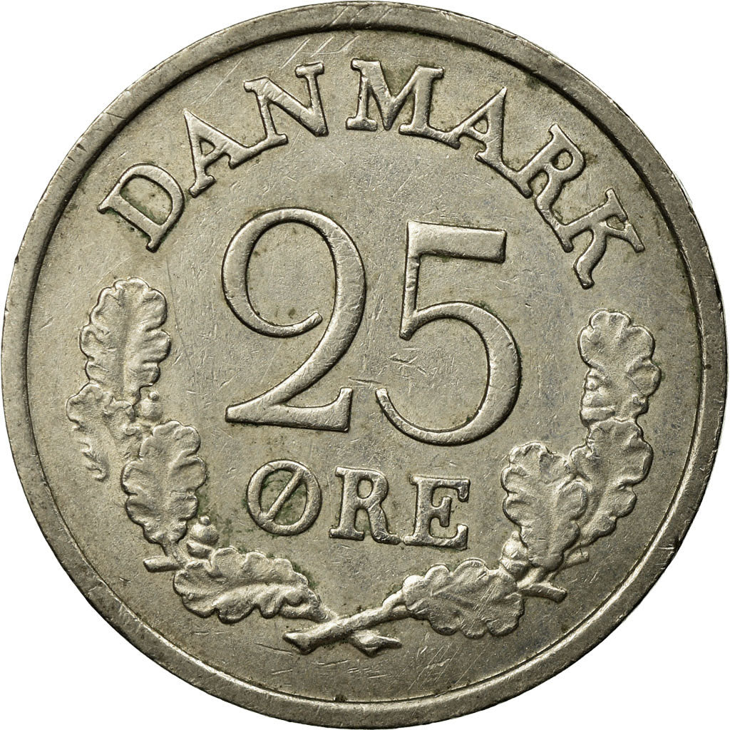 Munten, Denemarken, Frederik IX, 25 Öre, 1962, Copenhagen, ZF, Copper-nickel