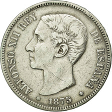Coin, Spain, Alfonso XII, 5 Pesetas, 1875, Madrid, EF(40-45), Silver, KM:671