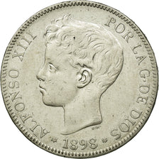 Moneta, Spagna, Alfonso XIII, 5 Pesetas, 1898, Madrid, BB, Argento, KM:707