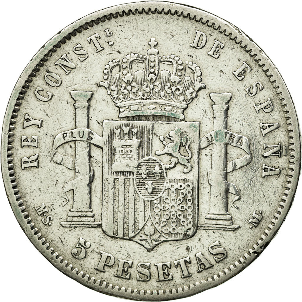 Coin, Spain, Alfonso XII, 5 Pesetas, 1881, Madrid, VF(30-35), Silver, KM:688