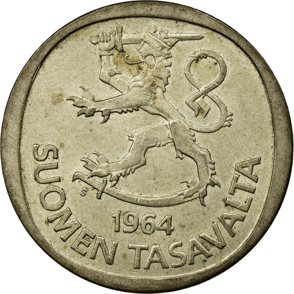 Coin, Finland, Markka, 1964, EF(40-45), Silver, KM:49
