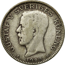 Coin, Sweden, Gustaf V, Krona, 1929, EF(40-45), Silver, KM:786.2