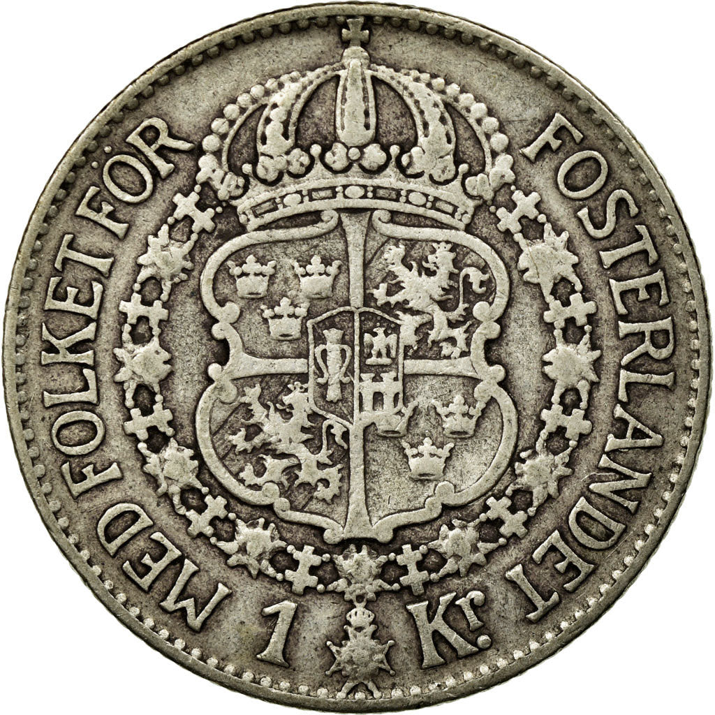 Coin, Sweden, Gustaf V, Krona, 1929, EF(40-45), Silver, KM:786.2