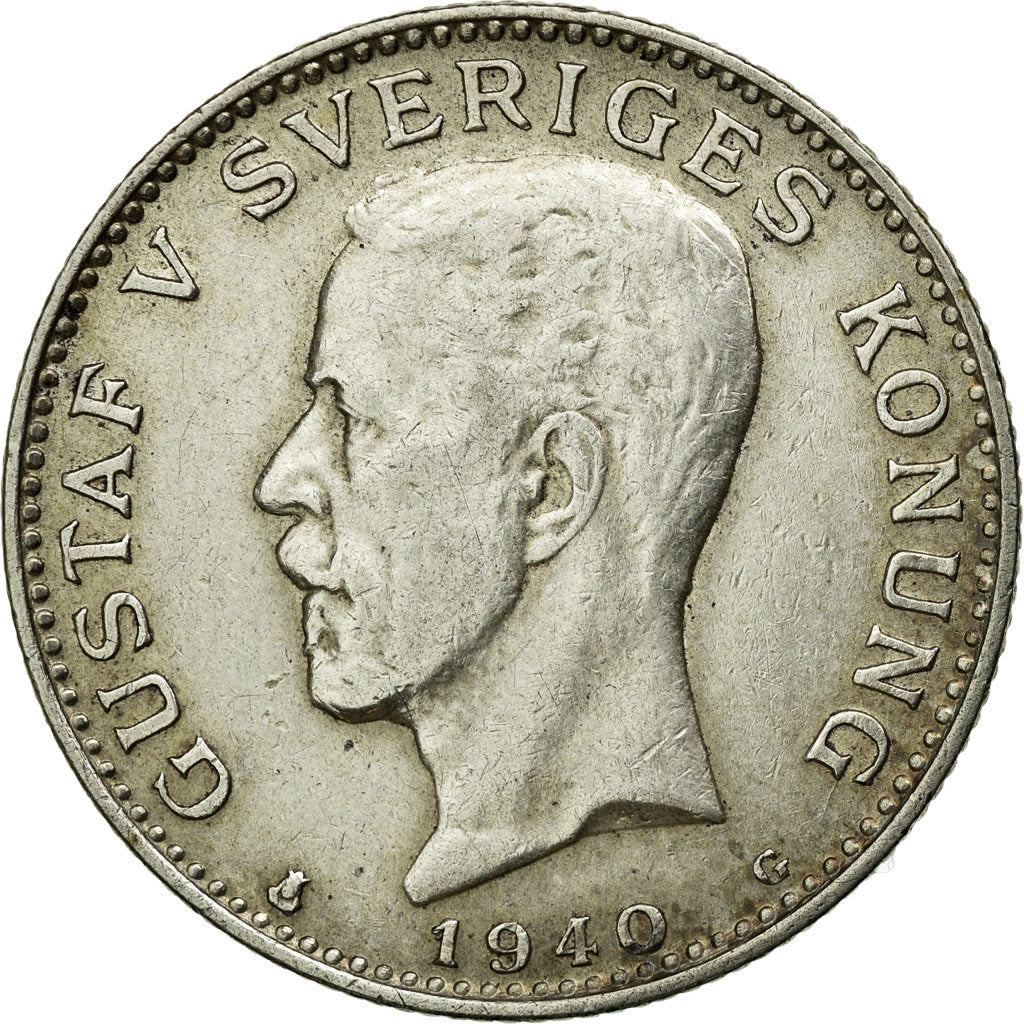 Coin, Sweden, Gustaf V, Krona, 1940, EF(40-45), Silver, KM:786.2