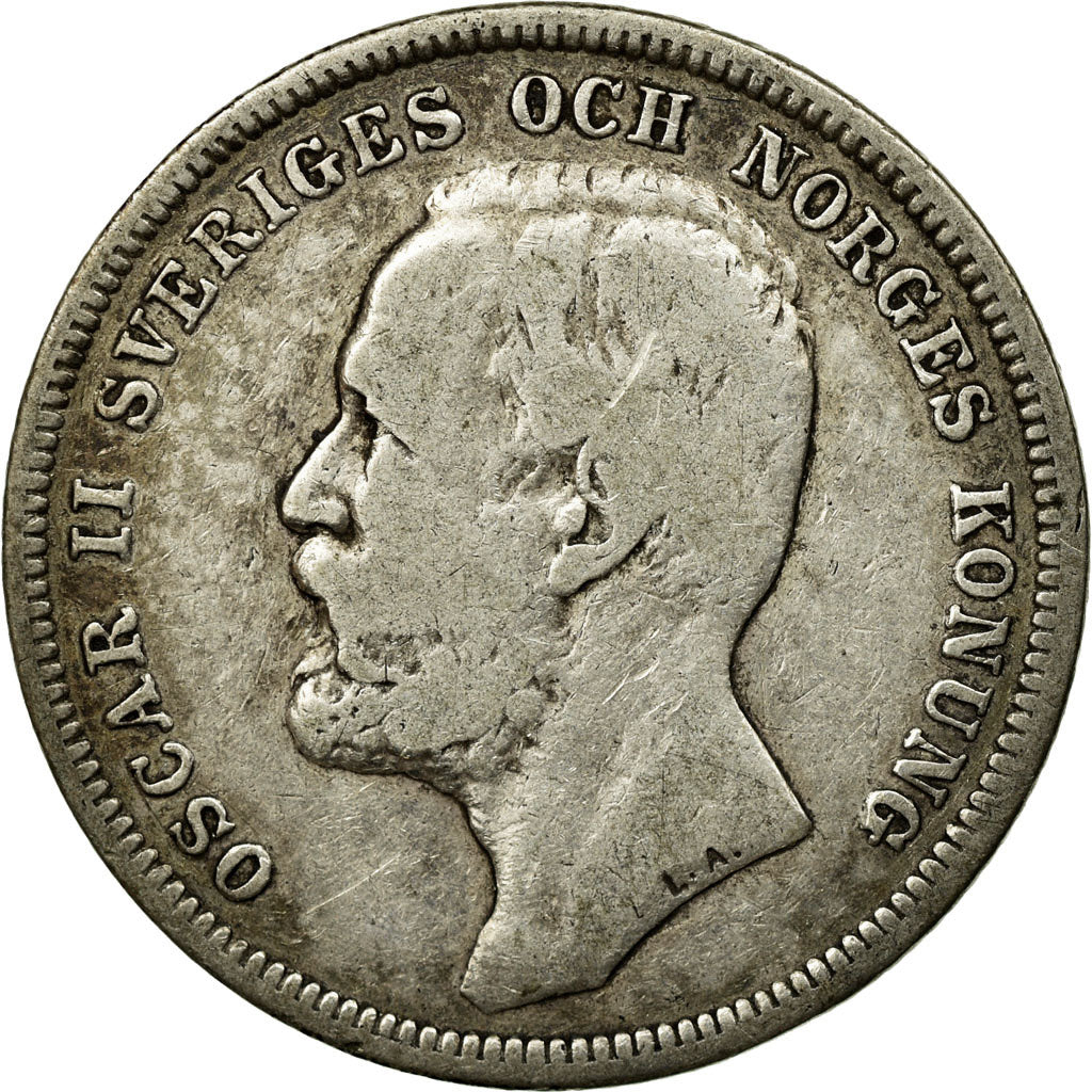Coin, Sweden, Oscar II, Krona, 1898, VF(30-35), Silver, KM:760
