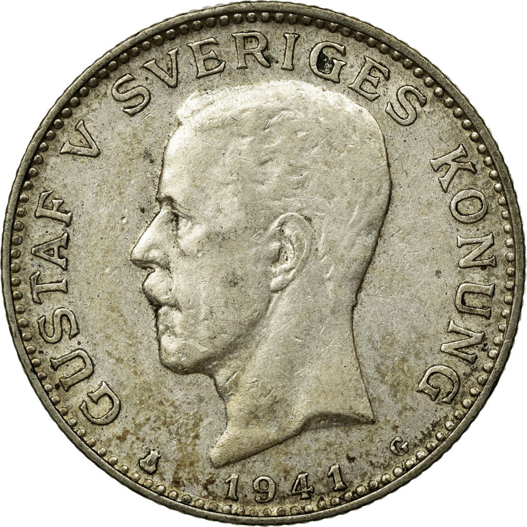 Coin, Sweden, Gustaf V, Krona, 1941, EF(40-45), Silver, KM:786.2