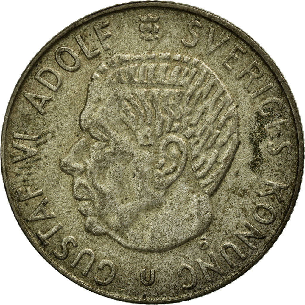 Coin, Sweden, Gustaf VI, Krona, 1963, VF(30-35), Silver, KM:826