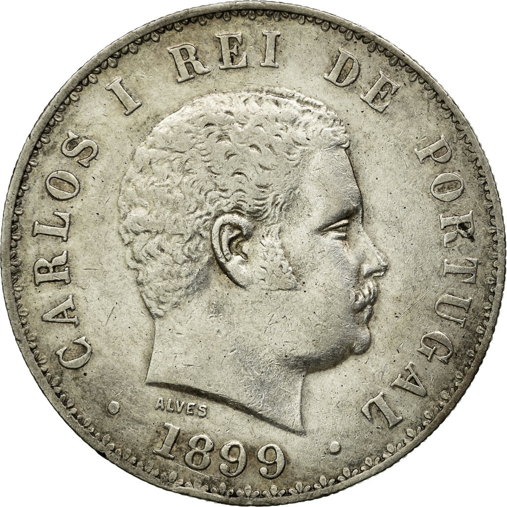 Munten, Portugal, Carlos I, 500 Reis, 1899, ZF+, Zilver, KM:535