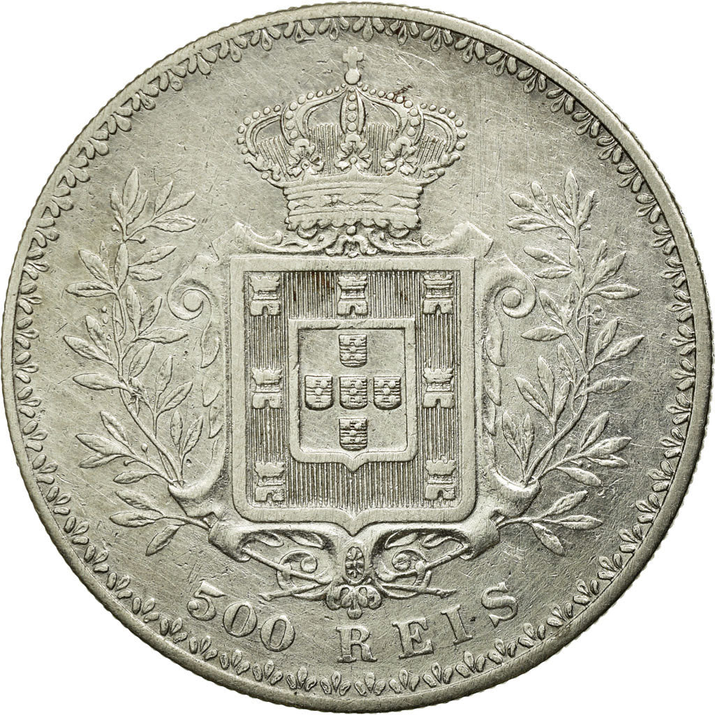 Munten, Portugal, Carlos I, 500 Reis, 1896, ZF+, Zilver, KM:535