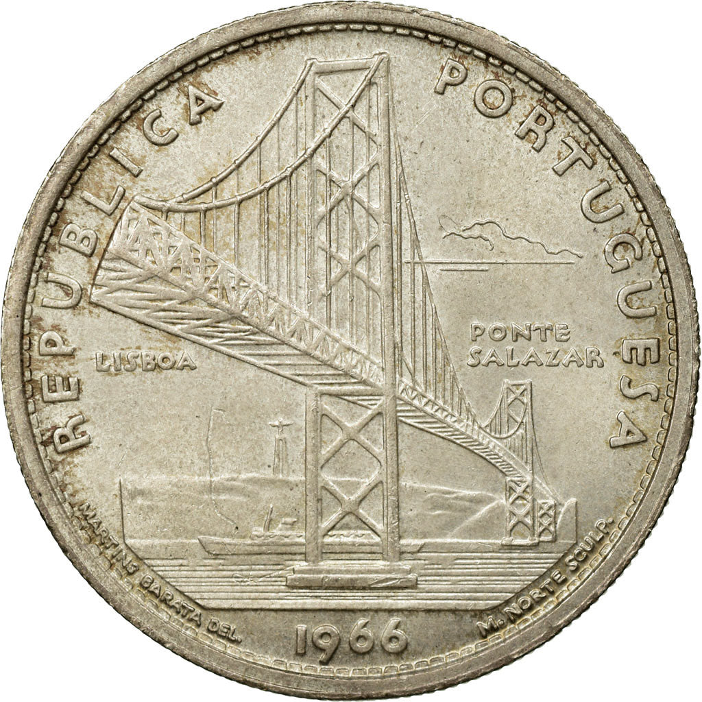 Coin, Portugal, 20 Escudos, 1966, Lisbon, EF(40-45), Silver, KM:592