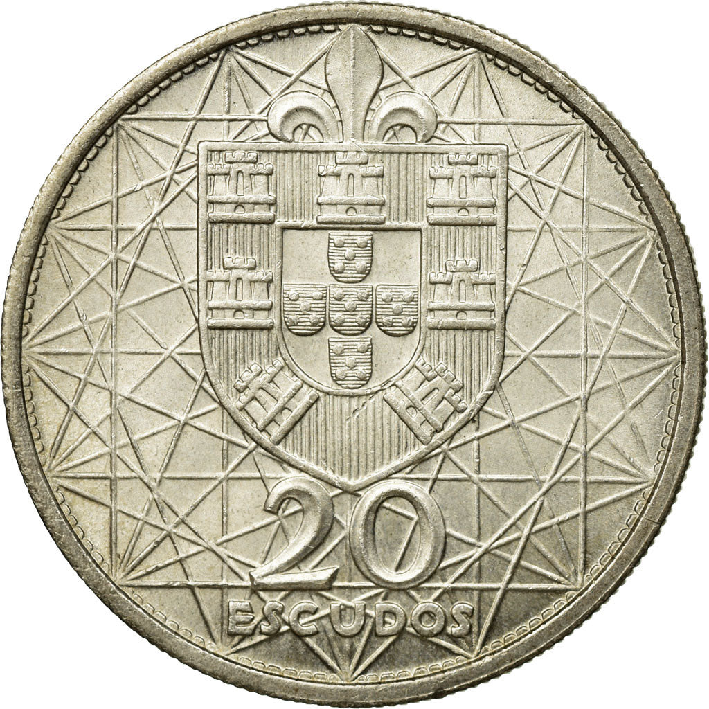 Coin, Portugal, 20 Escudos, 1966, Lisbon, EF(40-45), Silver, KM:592