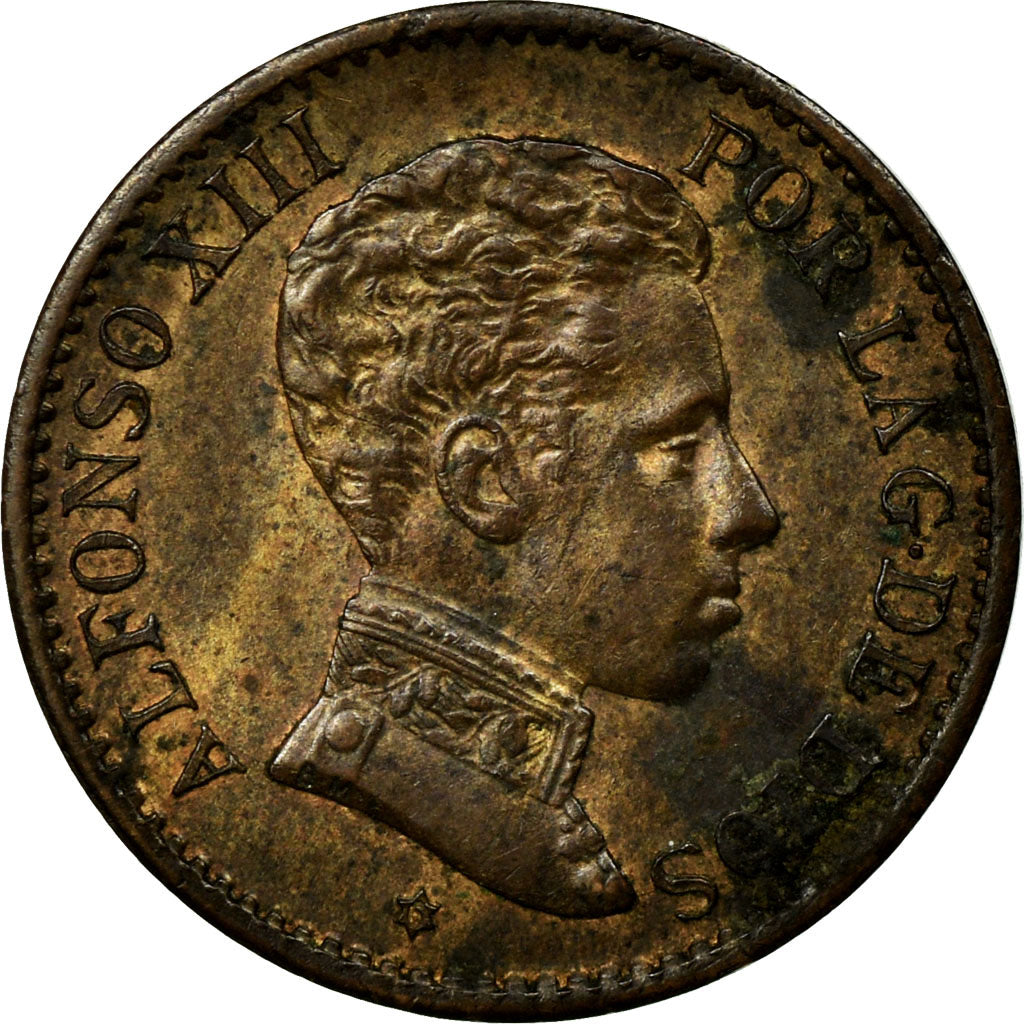 Coin, Spain, Alfonso XIII, Centimo, 1906, Madrid, EF(40-45), Bronze, KM:726