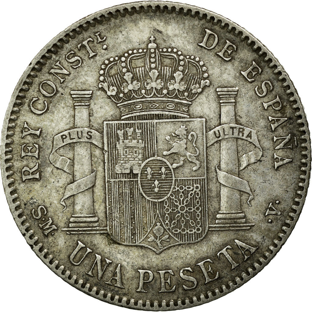 Coin, Spain, Alfonso XIII, Peseta, 1900, Madrid, AU(50-53), Silver, KM:706