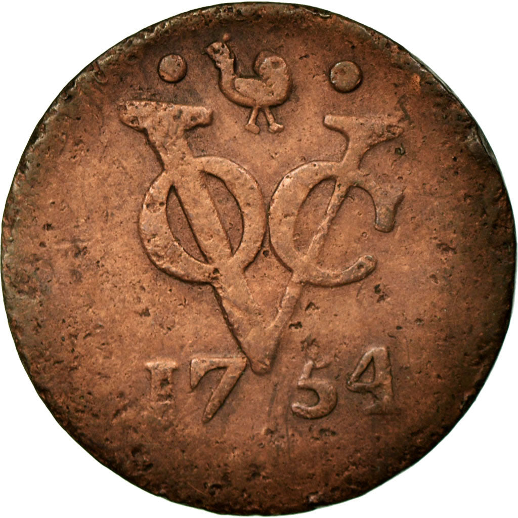Coin, NETHERLANDS EAST INDIES, Duit, 1754, Utrecht, F(12-15), Copper, KM:131