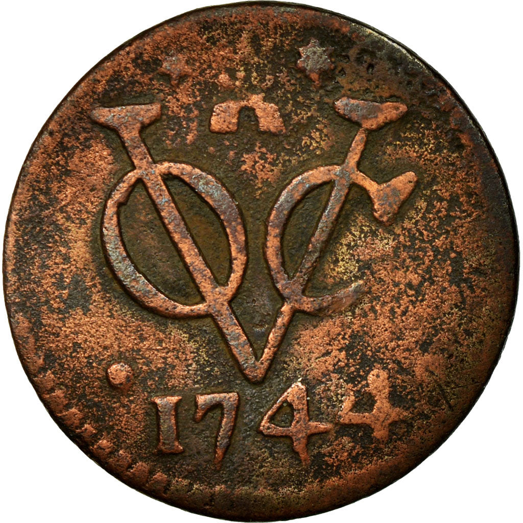 Coin, NETHERLANDS EAST INDIES, Duit, 1744, Utrecht, VF(20-25), Copper, KM:152.2