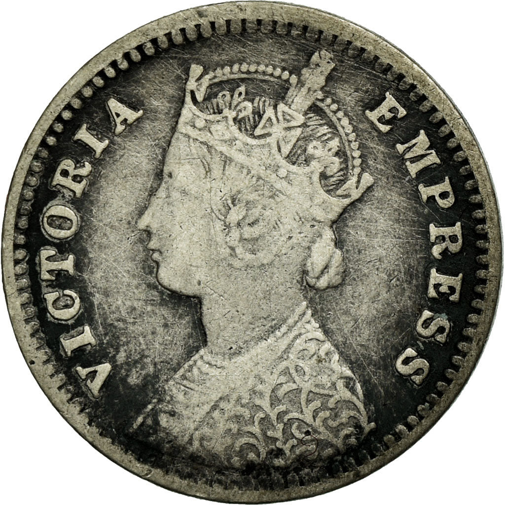 Coin, INDIA-BRITISH, Victoria, 2 Annas, 1891, EF(40-45), Silver, KM:488