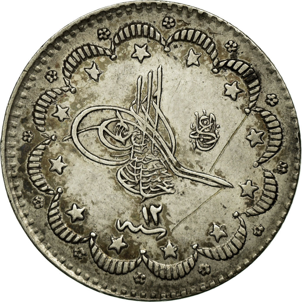 Coin, Turkey, Abdul Hamid II, 5 Kurush, 1886/ AH1293/12, Qustantiniyah